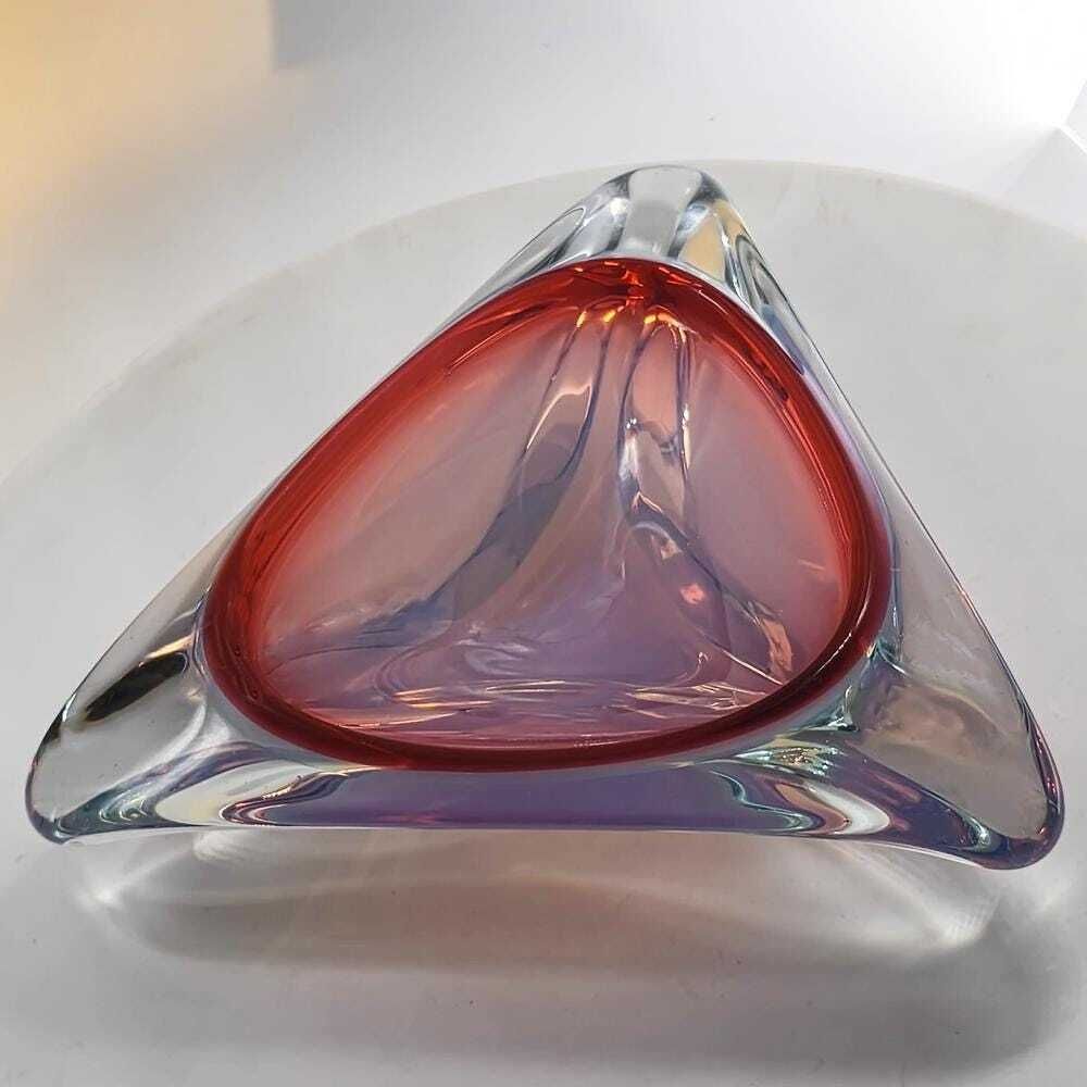 Grand cendrier Murano années 1960, par Flavio Poli pour Seguso, Italie, 26 cm photo vintage