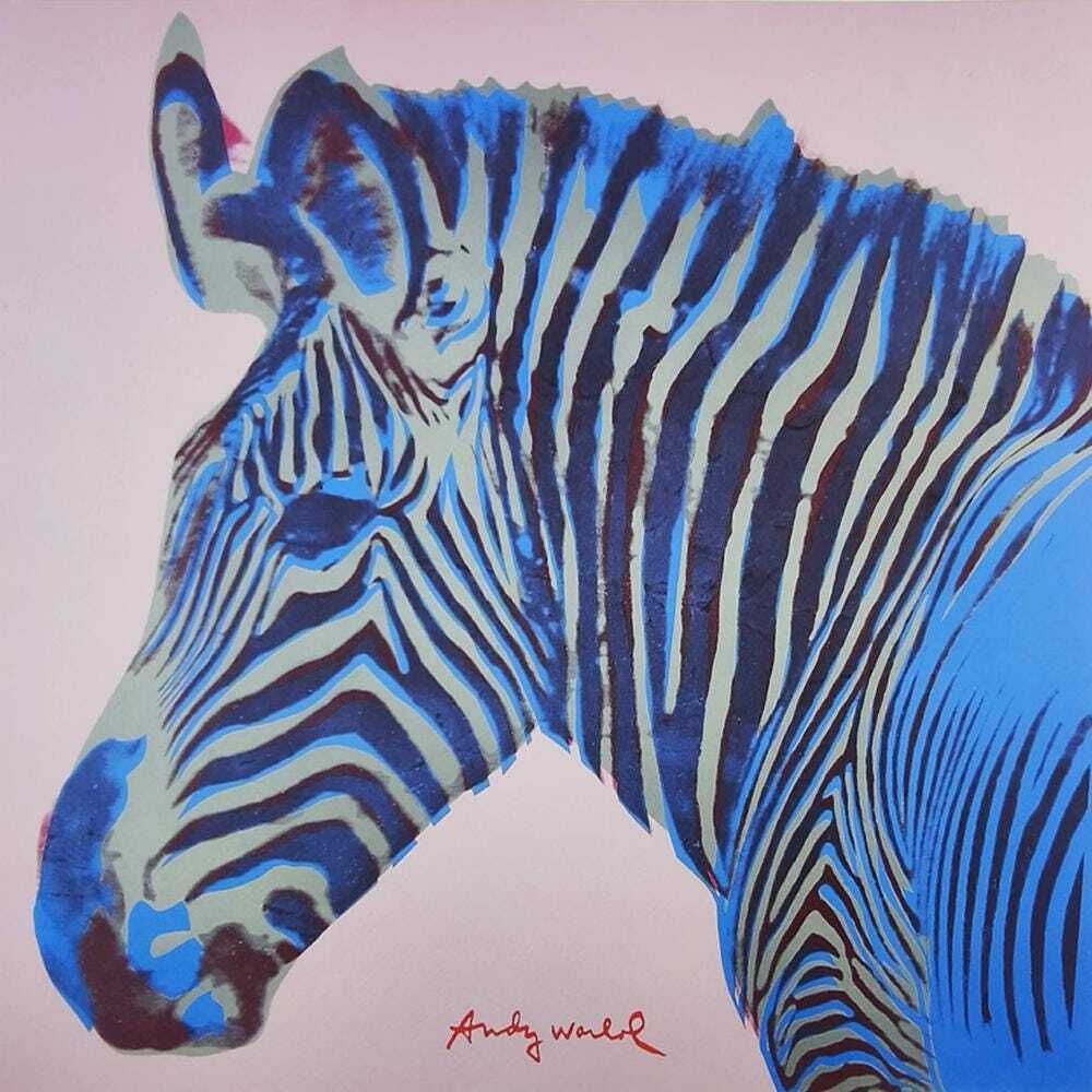 Andy Warhol "Grevy's Zebra" Gelimiteerde Oplage Lithografie door CMOA, jaren 1980, genummerd in potlood. photo furniture