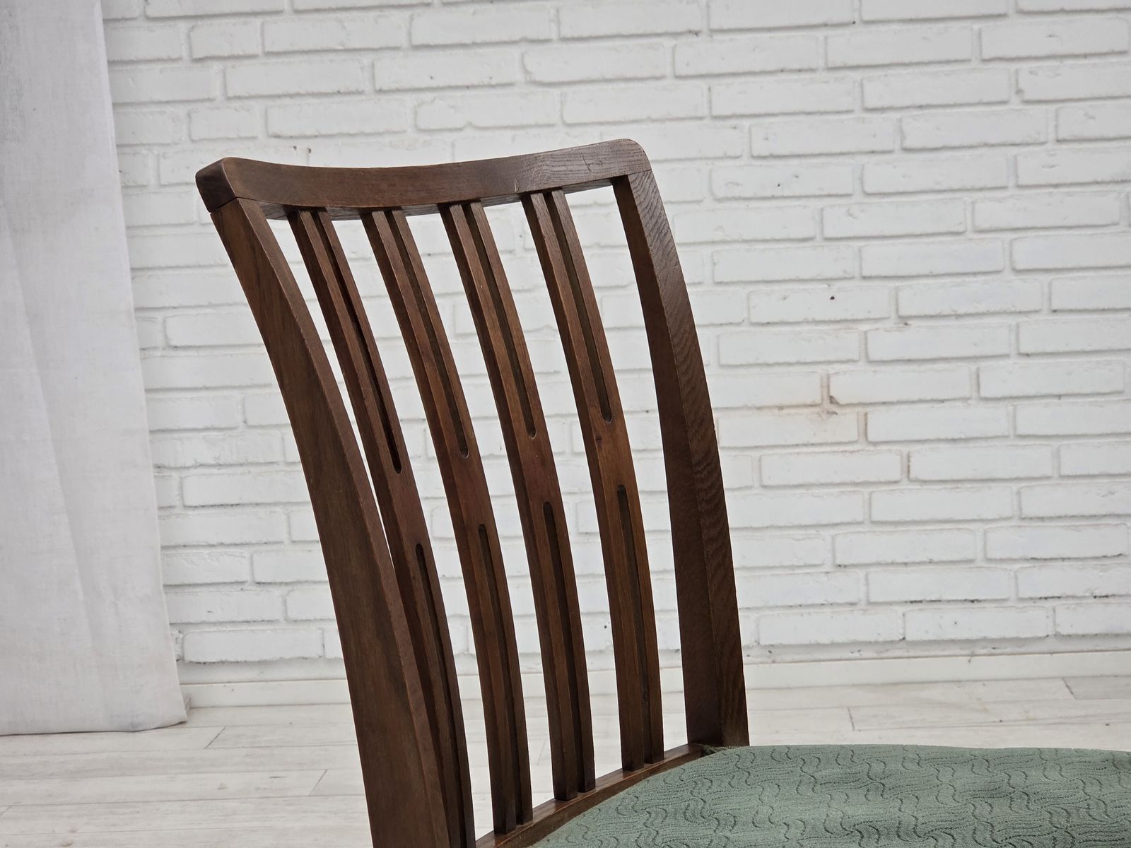 1960s, Set Of 6 Danish Dining Chairs, Furniture Wool, Oak Wood. photo for sale