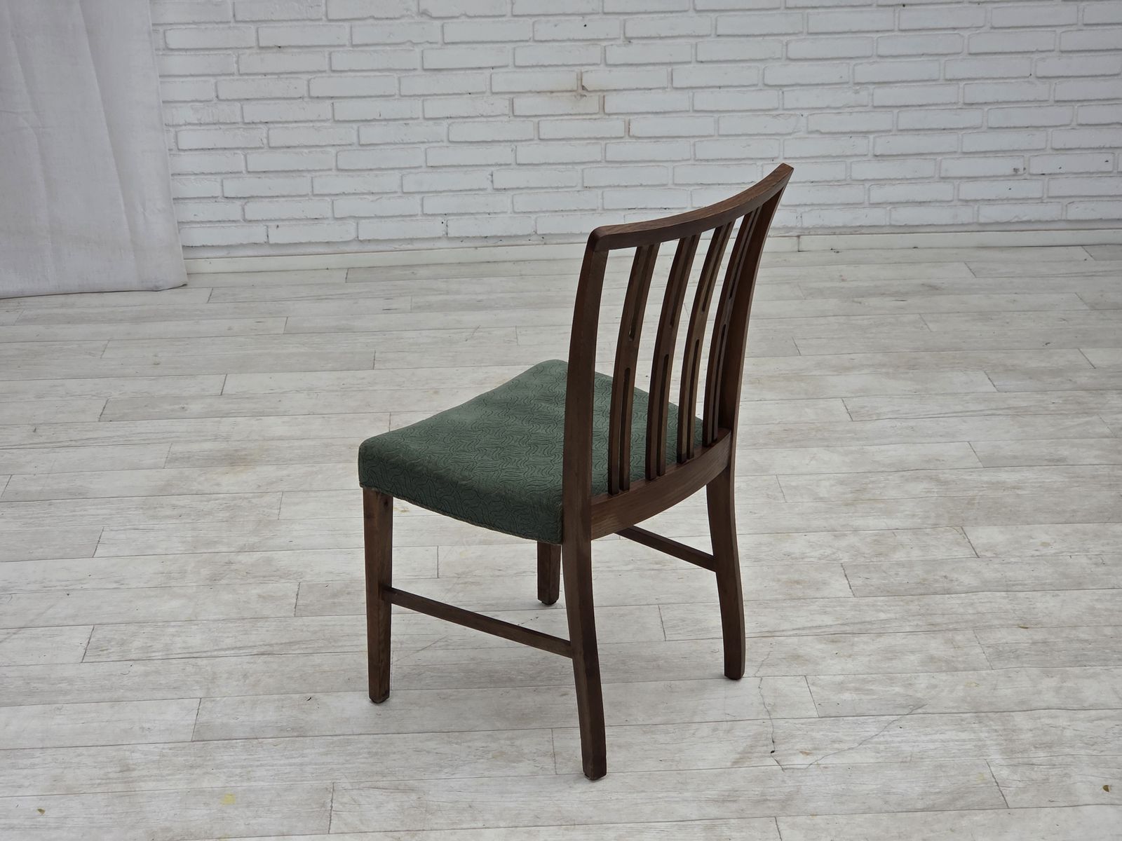 950.0 1960s, Set Of 6 Danish Dining Chairs, Furniture Wool, Oak Wood. photo
