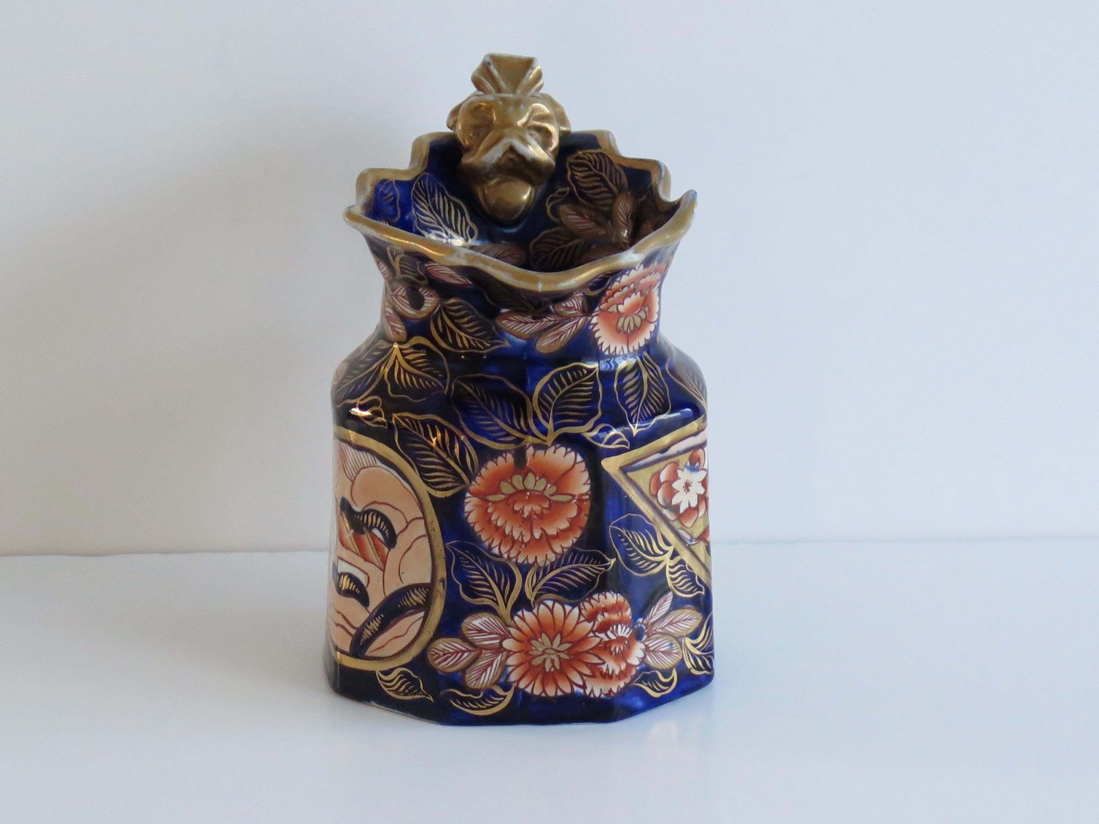 Mason's Ironstone Jug, Octagonal Pitcher, School House Pattern, 1817 photo vinterior
