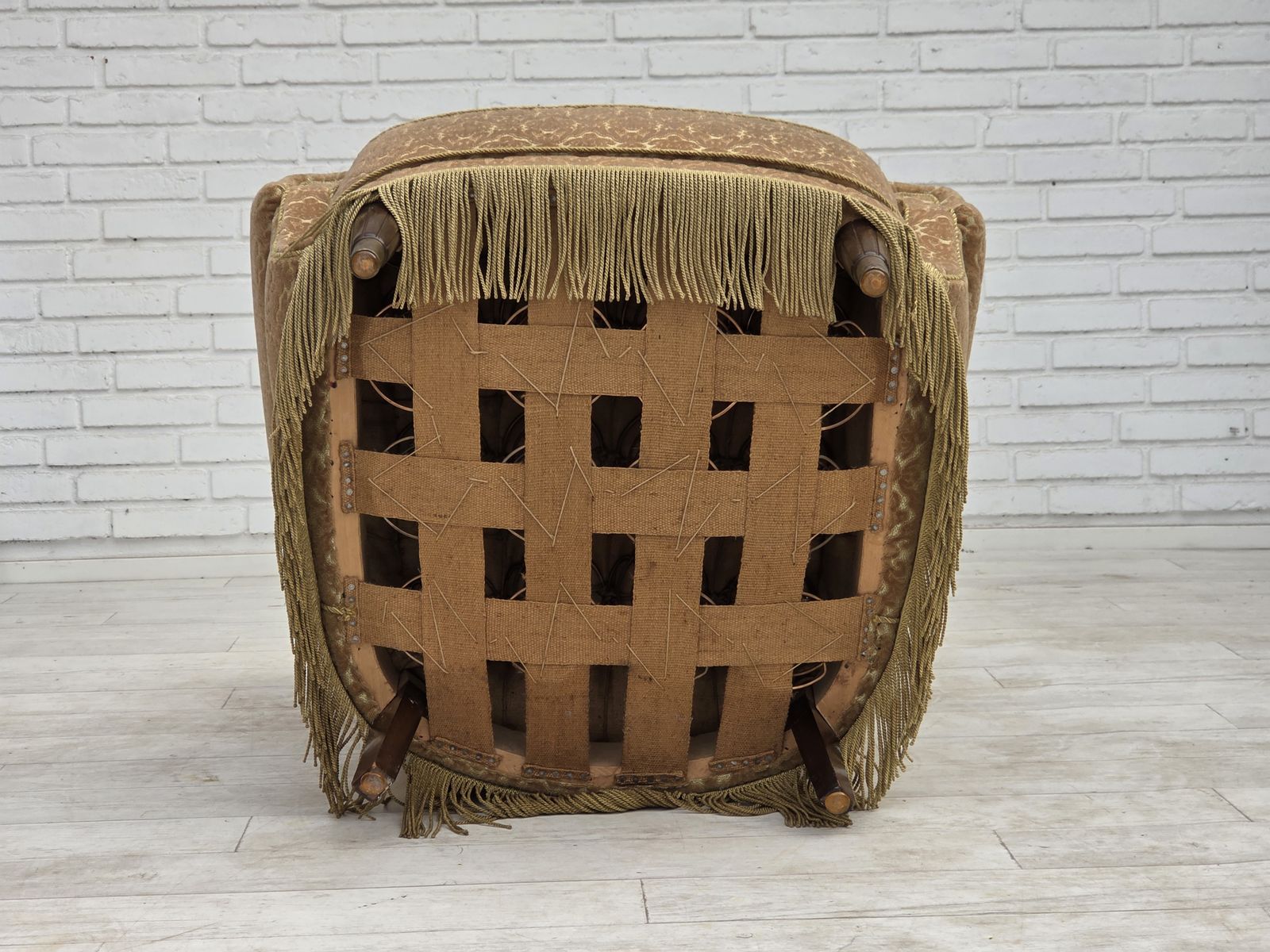 photo buy 1960s, Danish Armchair, Furniture Velour, Beech Wood.
