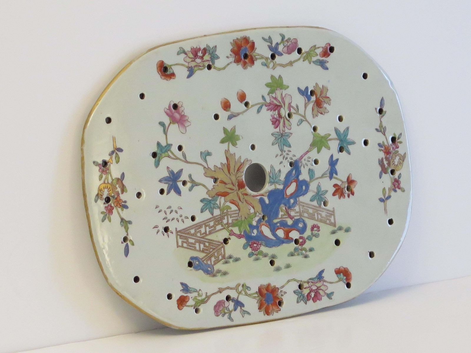 Mason's Ironstone afdruipbord, Fence Rock & Tree-patroon, 1818 photo buy