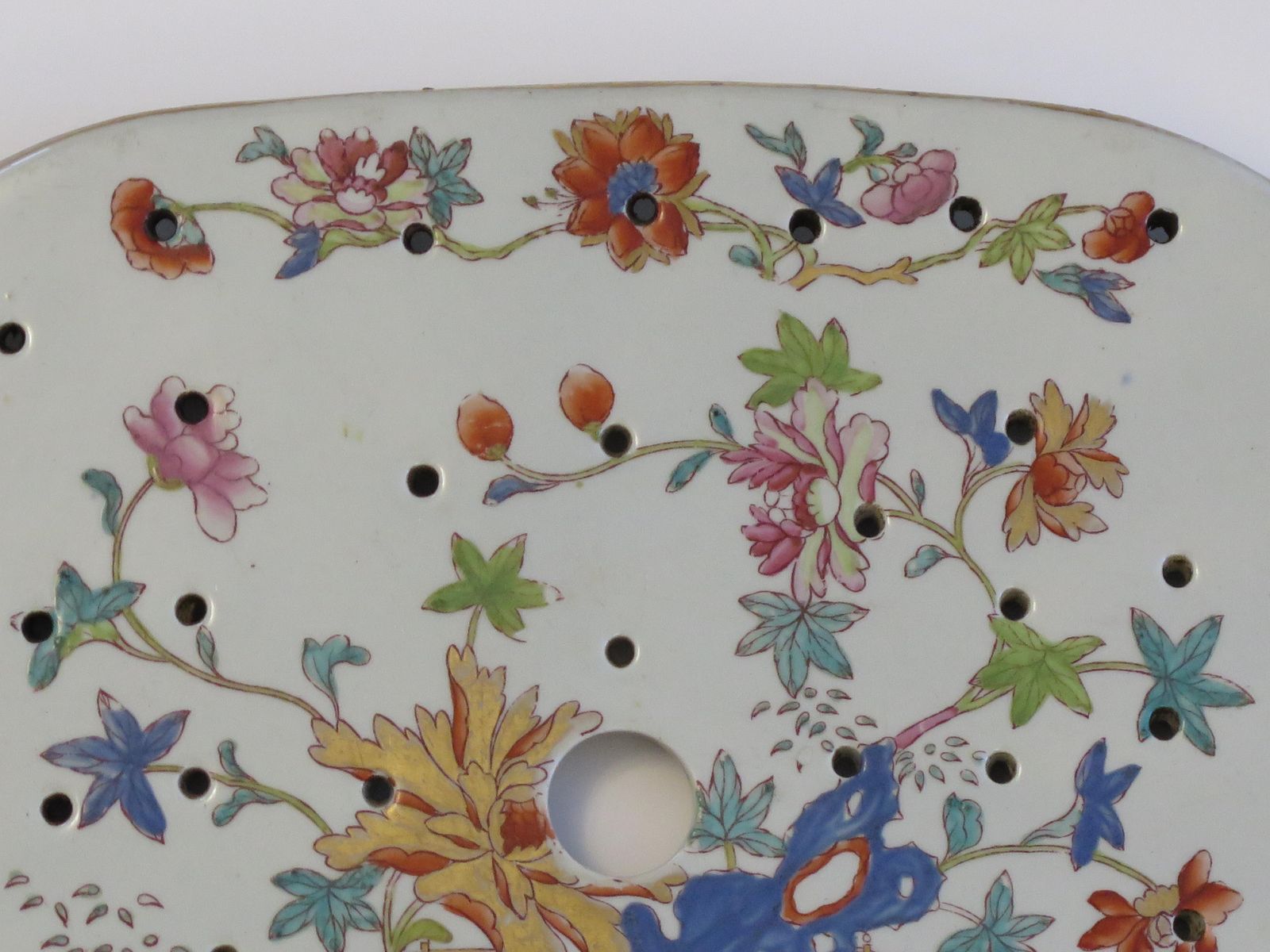 photo furniture Mason's Ironstone Drainer Plate, Fence Rock & Tree Pattern, 1818