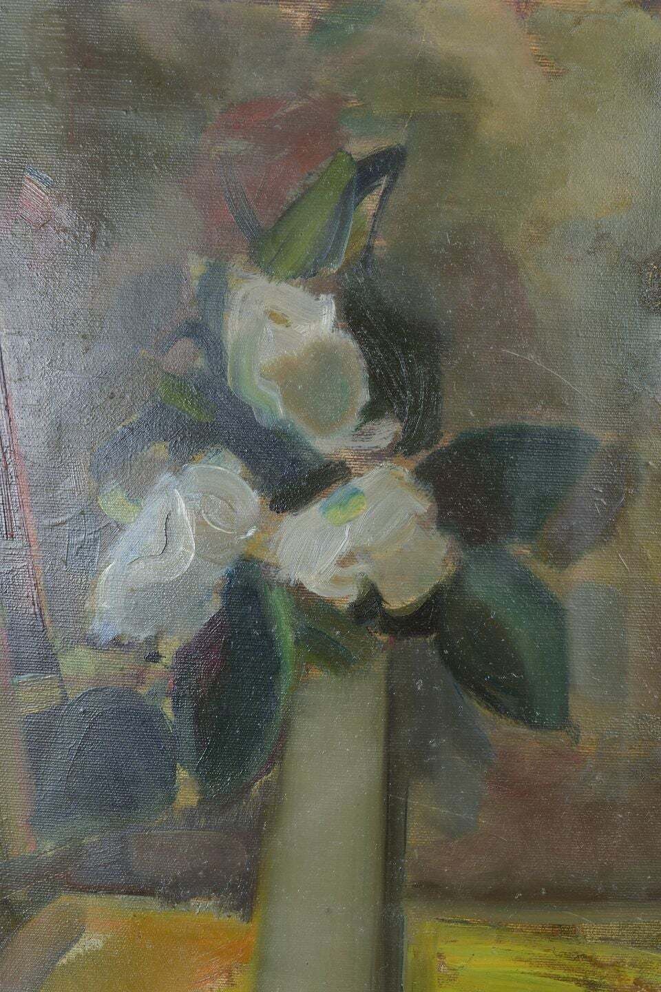Frithiof Berglund, peintre suédois répertorié. Huile sur toile. Fleurs dans un vase, 1958 photo for sale