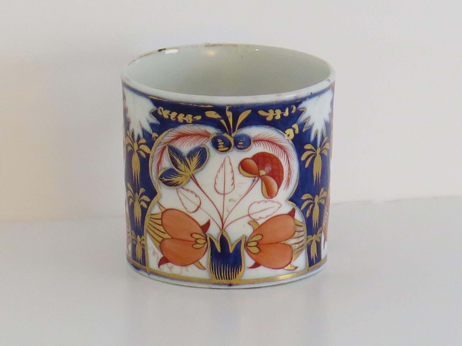 Georgian Coalport Porcelain Coffee Can, Hand Painted, Circa 1810 photo vinterior