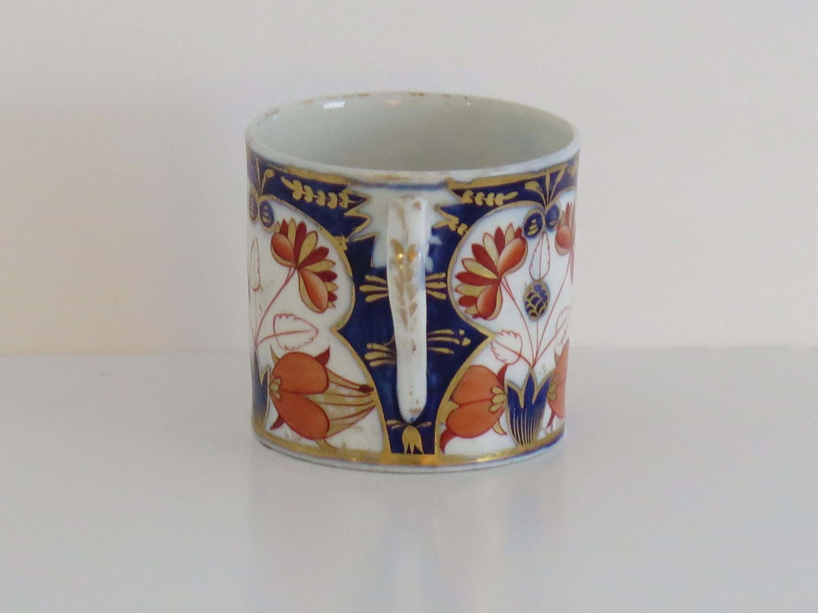 Woonaccessoires Georgisch Coalport Porselein Koffiekopje, Handgeschilderd, ca. 1810 photo