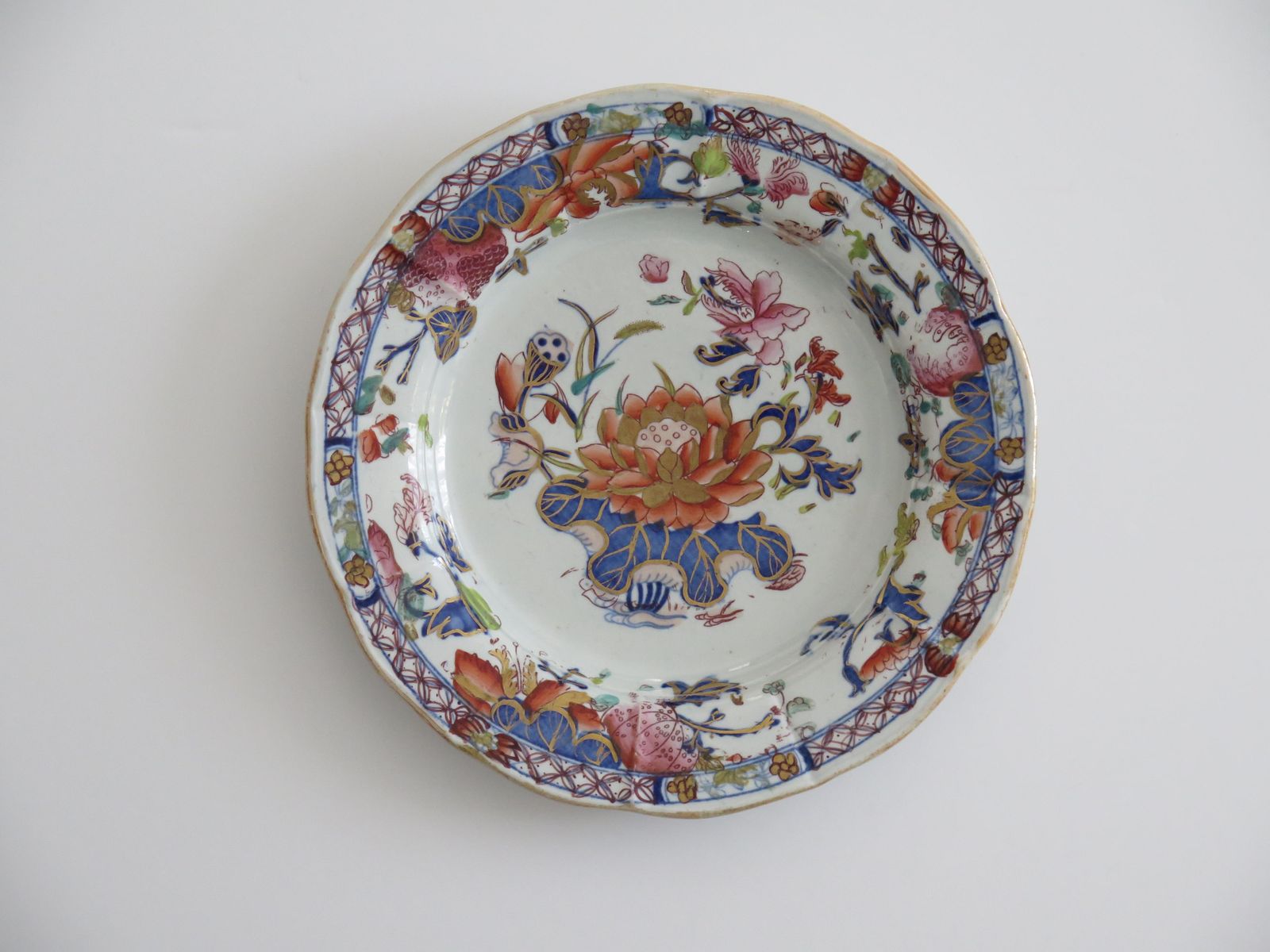 Paar antieke Mason's Ironstone borden, Water Lily patroon, ca. 1815 photo buy