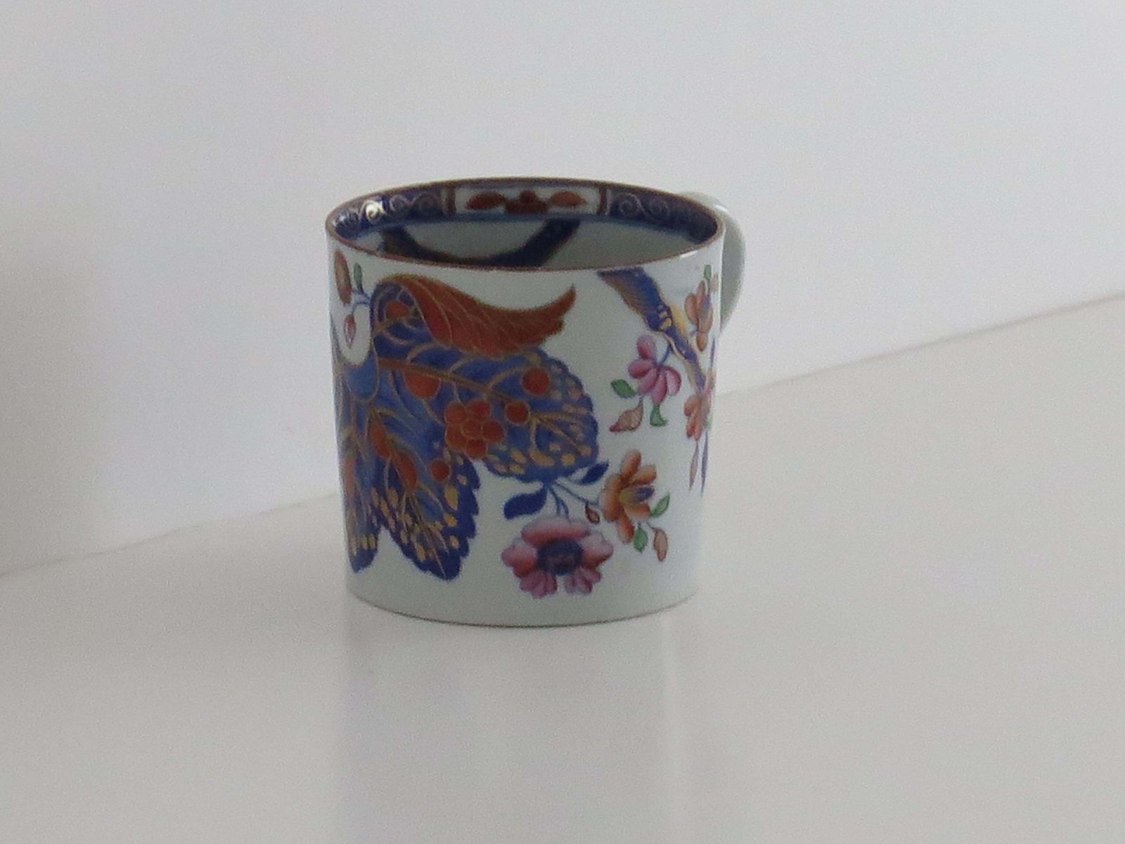 Antique Spode Stone China Coffee Can, Tobacco Leaf Pattern, Circa 1820 photo for sale