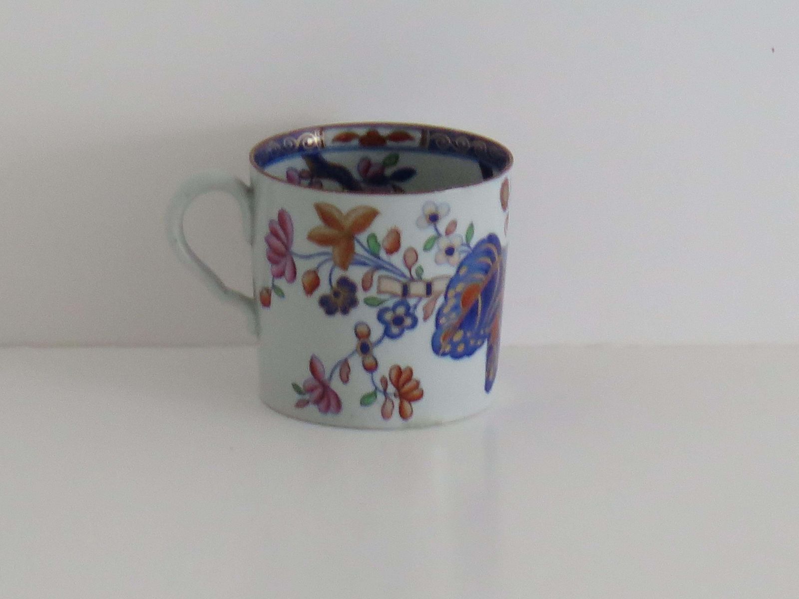 Antique Spode Stone China Coffee Can, Tobacco Leaf Pattern, Circa 1820 photo vinterior