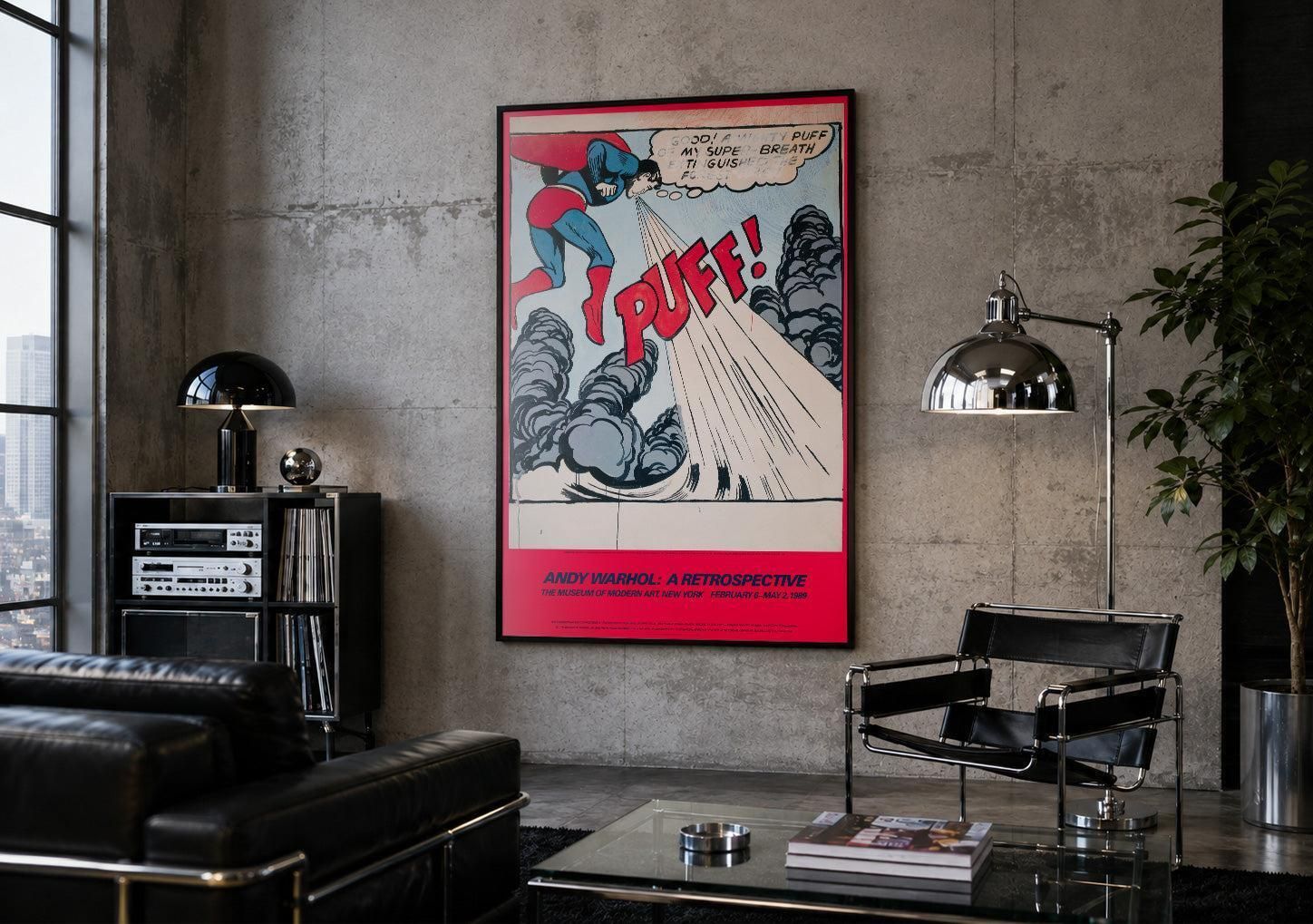 Superman 1989 Moma Exhibition Poster, Andy Warhol. photo furniture