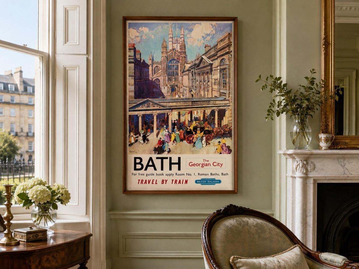 Bath The Georgian City 1955 British Railways Travel Poster, Gordon Nicoll. photo furniture