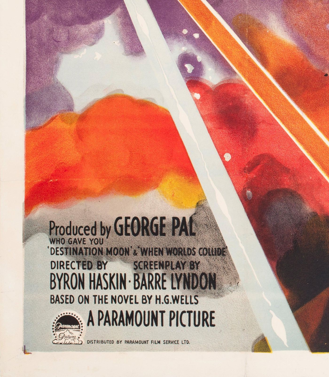 Affiche de cinéma britannique Quad, The War of the Worlds, 1953. photo vinterior