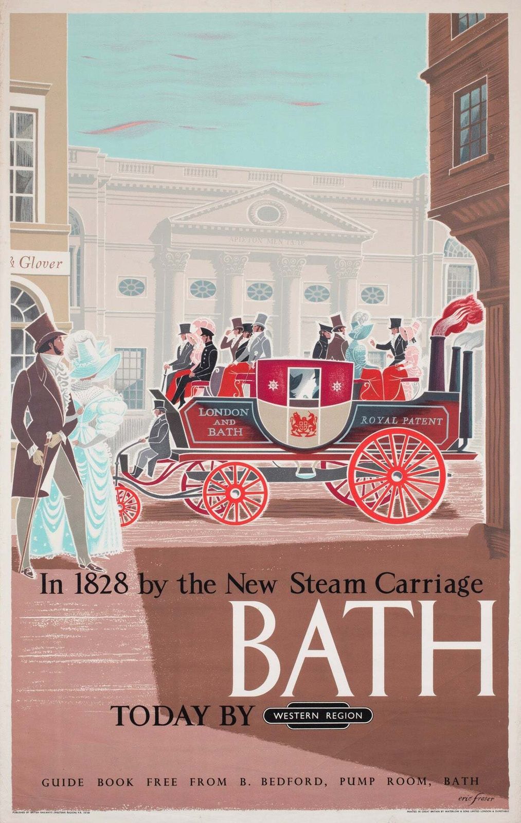 Bath 1960 British Railway Travel Poster, Eric Fraser.