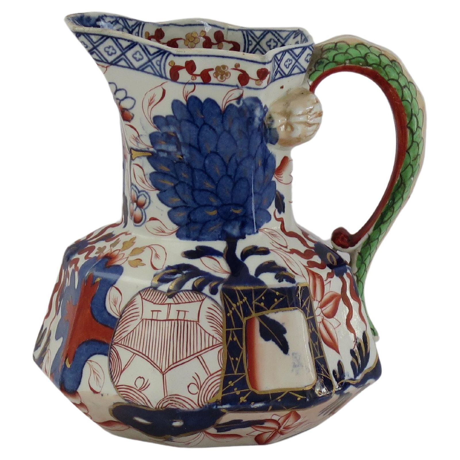 Davenport Ironstone Pitcher, Jardinière Pattern, Georgian Circa 1815