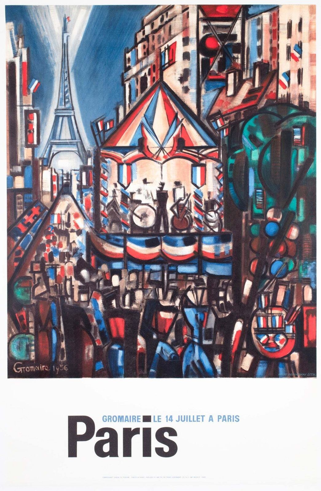 Reisaffiche Parijs 1964, Marcel Gromaire.