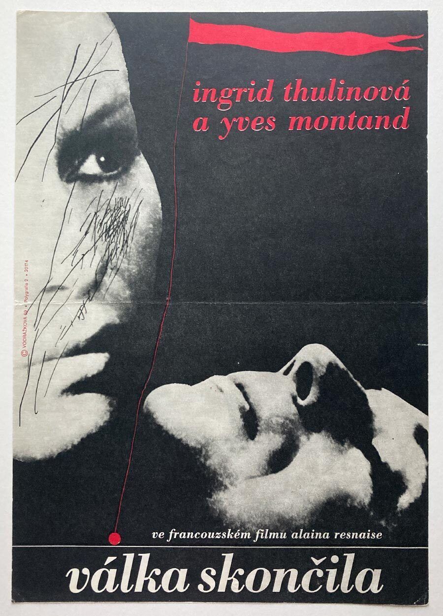 Original Film Poster, The War Is Over, Eva Galová Vodrážková, 1969, Genuine Vintage Czech Design
