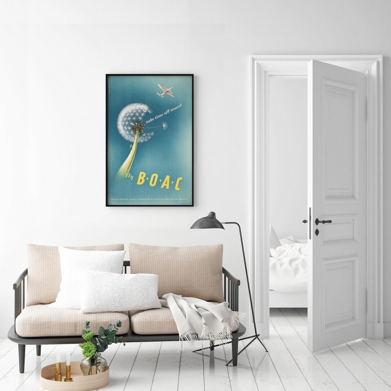 Boac C1950s Travel Airline Poster, Norman Weaver photo furniture