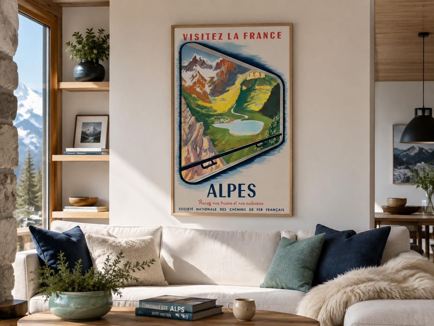 Sncf French Alps 1952 Railway Advertising Travel Poster photo furniture