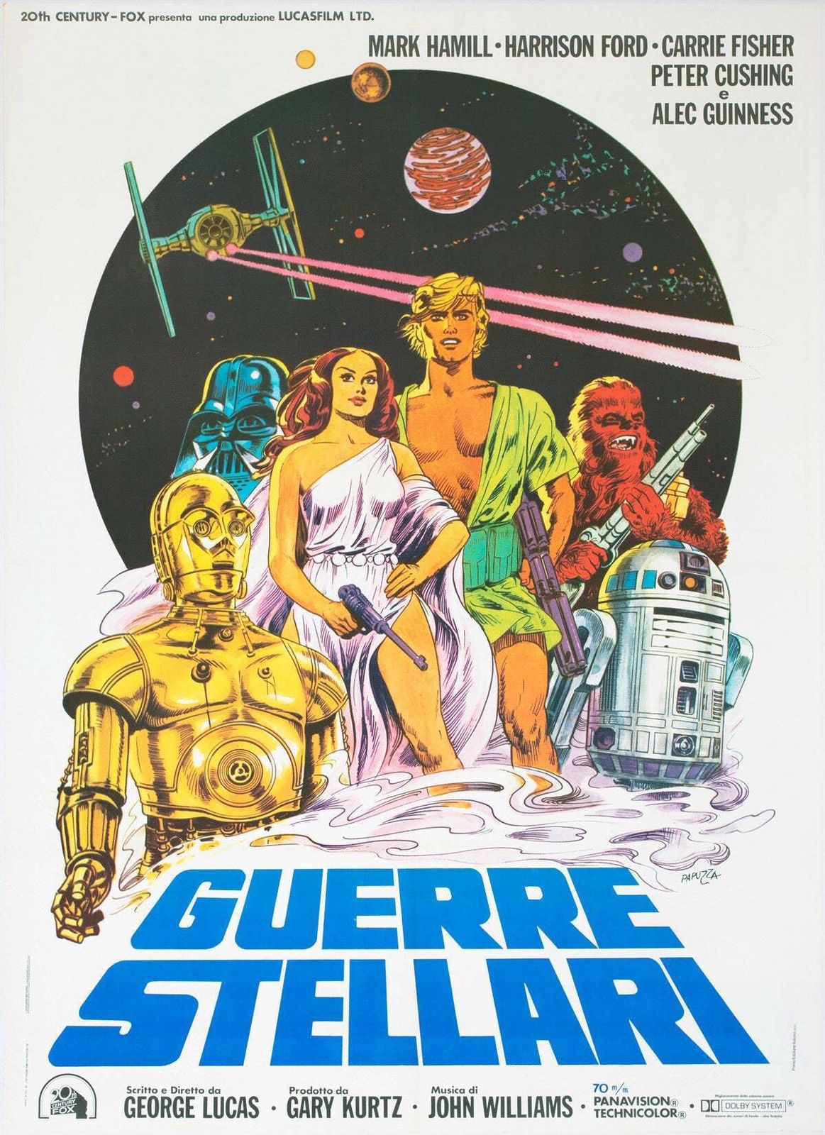 Star Wars 1977 Italian 2 Foglio Film Poster, Michelangelo Papuzza.