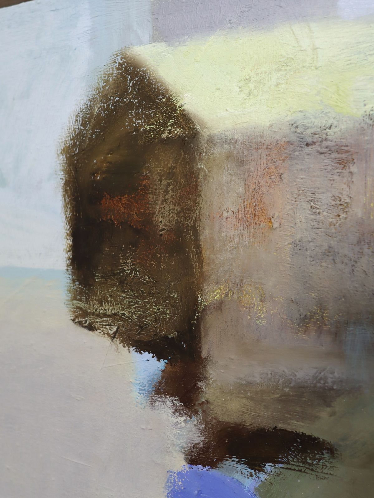 Kunst Huis boven de velden, olieverfschilderij photo