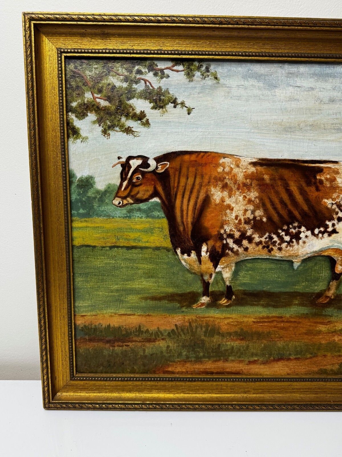 Victorian Prized Shorthorn Bull Oil Painting British School Manner William Ward photo 4950.0