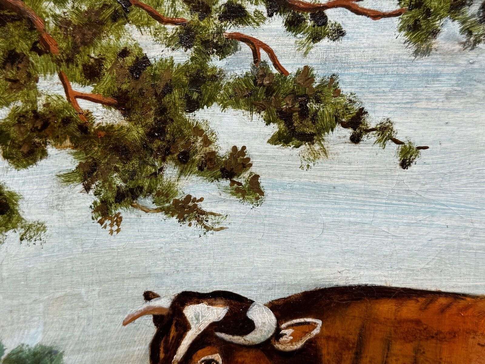 photo vinterior Victorian Prized Shorthorn Bull Oil Painting British School Manner William Ward