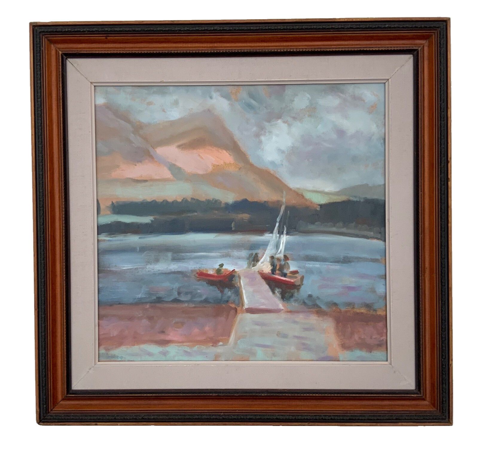 Olieverfschilderij "Sailing In Peak District" gesigneerd door kunstenaar R.Grinberg