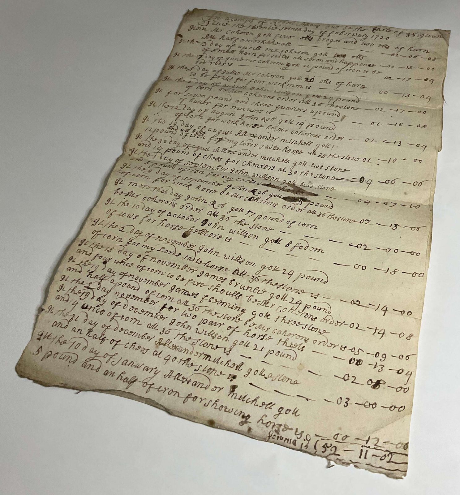 1720 Schots manuscript ondertekend door Robert Means voor de Earl of Wigtown, antiek estate document, 18e-eeuwse kalligrafie photo for sale