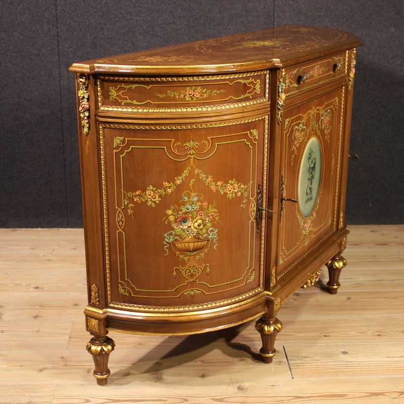 photo for sale Buffet italien peint et doré en bois, XXe siècle
