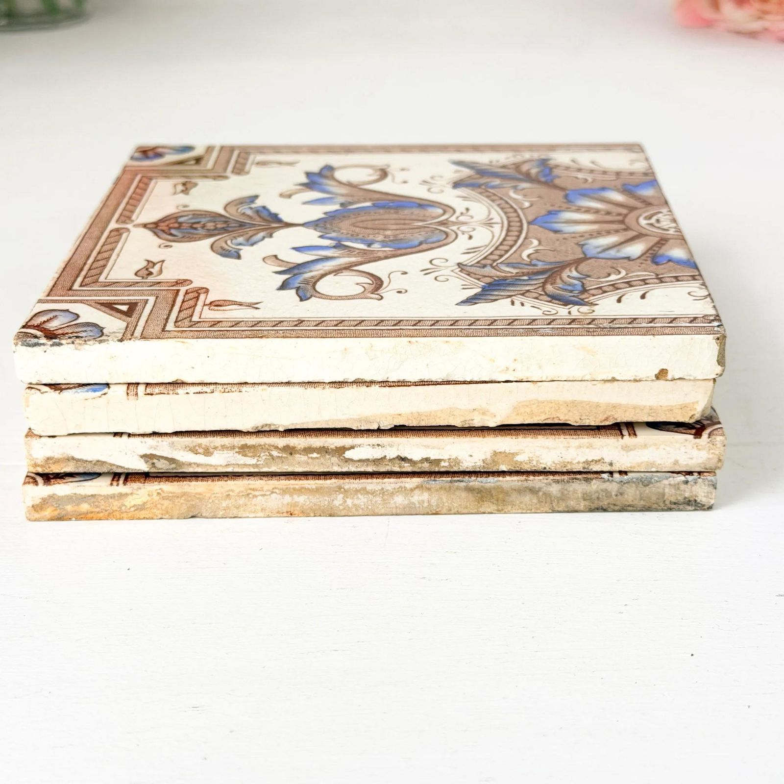 T & R Boote Ltd Fireplace Tiles Transfer Print Tint C1900 photo for sale