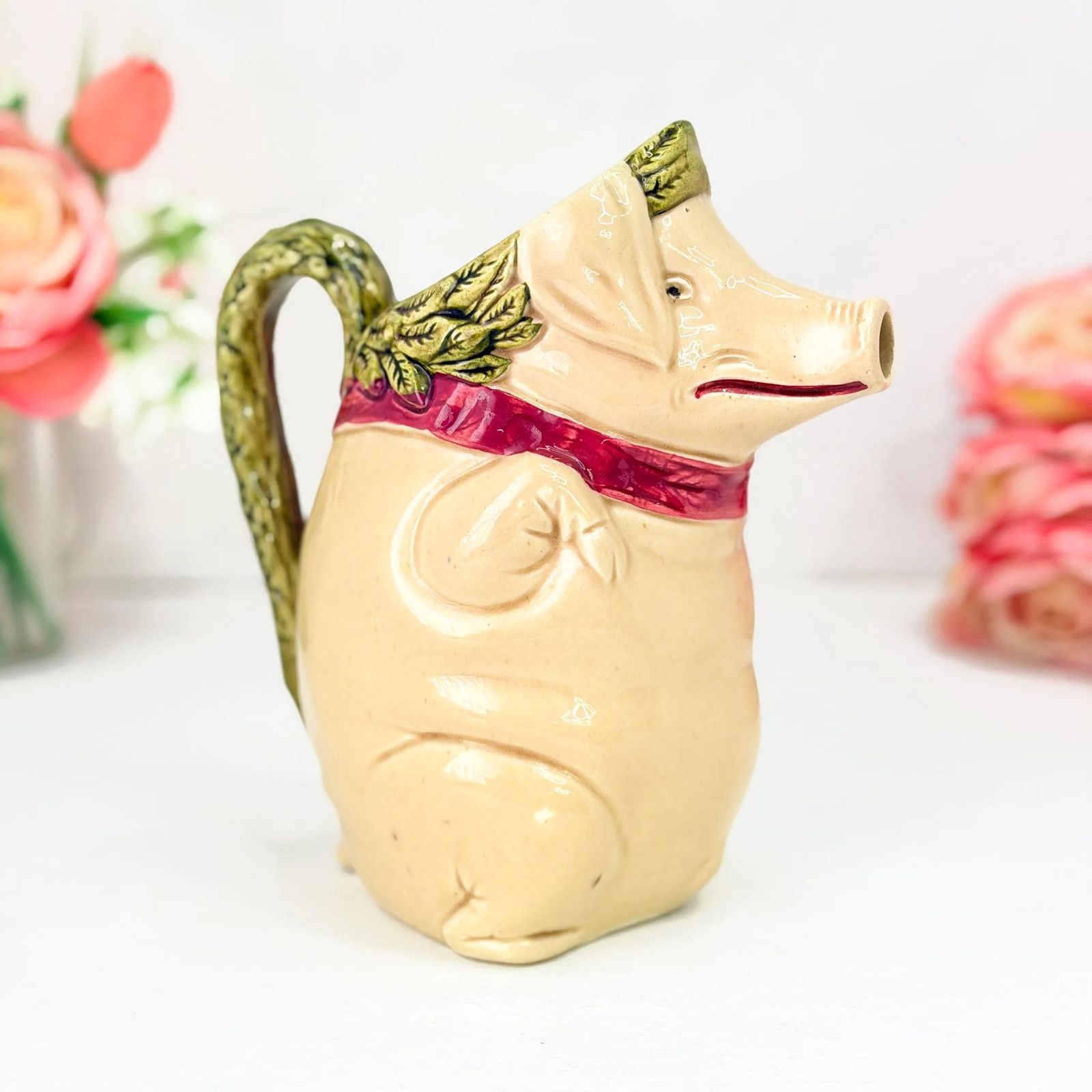 Antieke Franse Majolica Cochon Au Jambon Varken Kan Frie Onnaing 19e Eeuw photo for sale