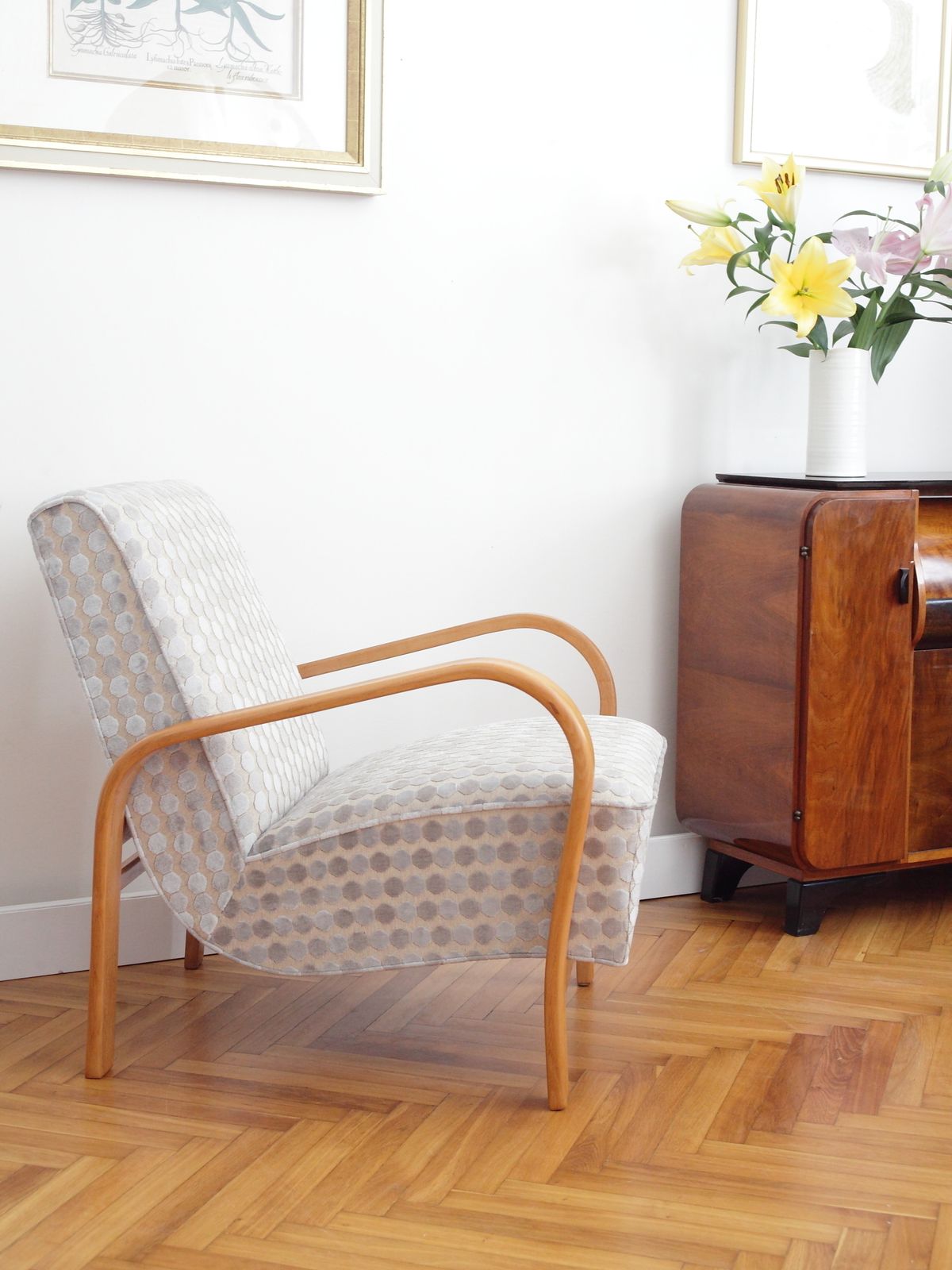 Czechoslovak Mid Century Beech Lounge Chair By A. Kropacek And K. Kozelka For Interier Praha, 1958 photo furniture