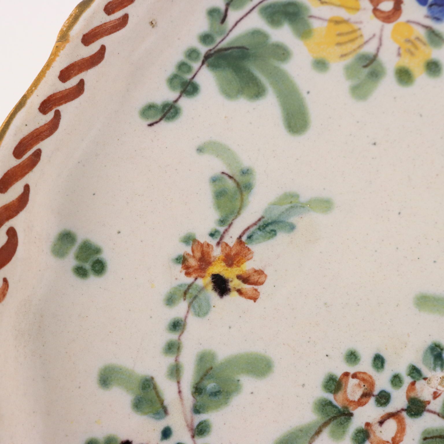 Antique Fruit Stand Coloured Majolica France XIX Century photo vinterior