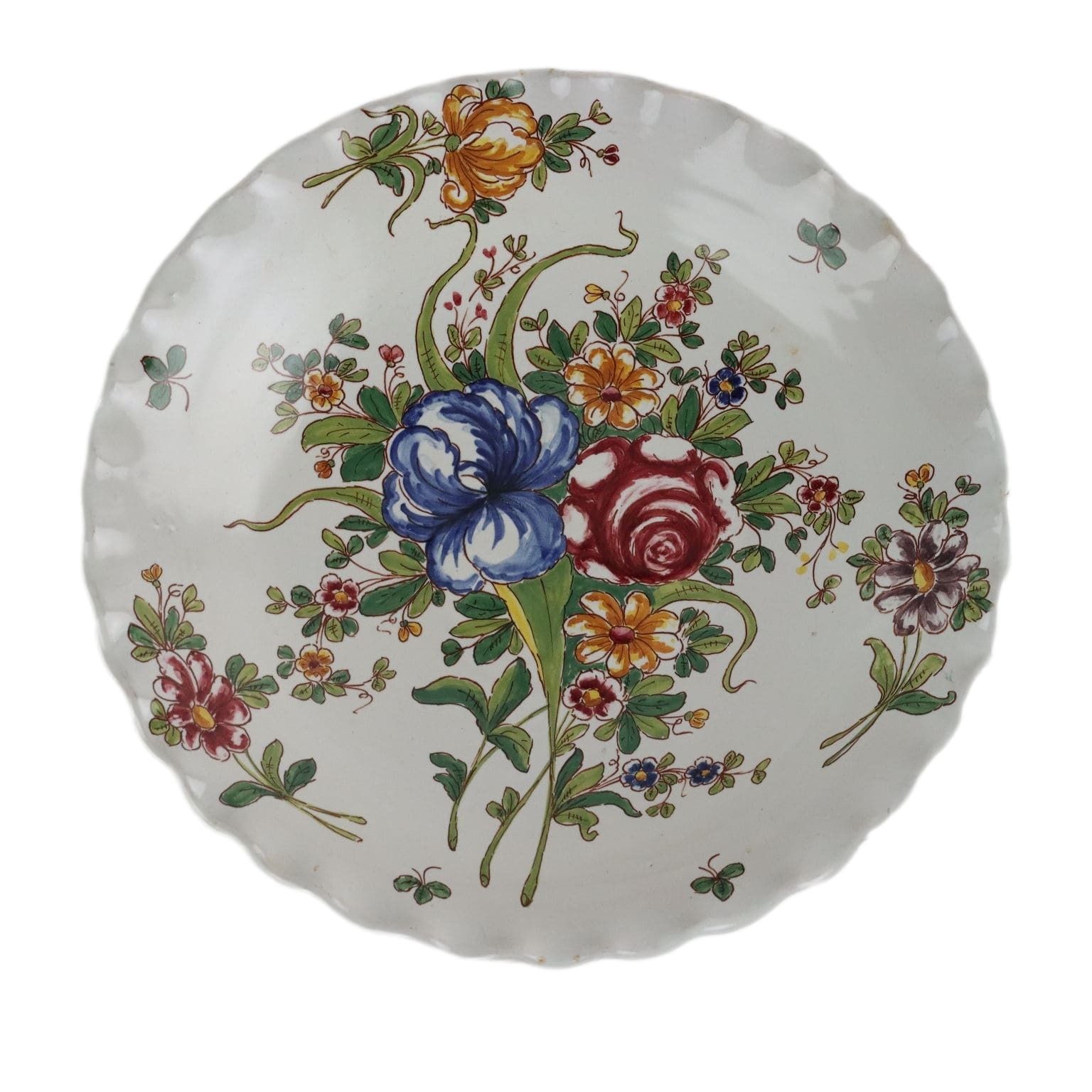 Antieke schaal, majolica, man. Boselli Savona Italië 19e eeuw