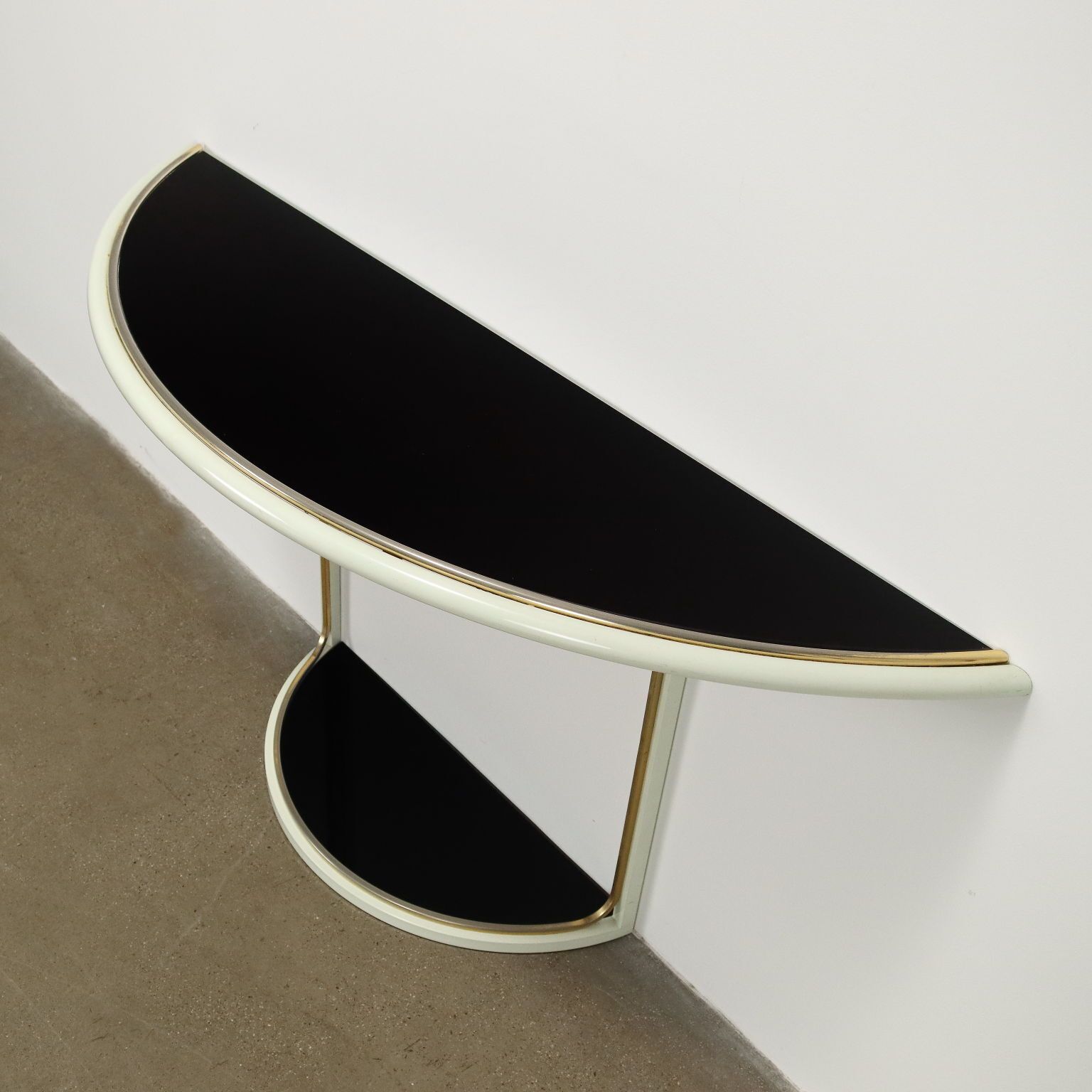 Vintage Console Design Tommaso Barbi Metal Brass 1970s 80s photo for sale