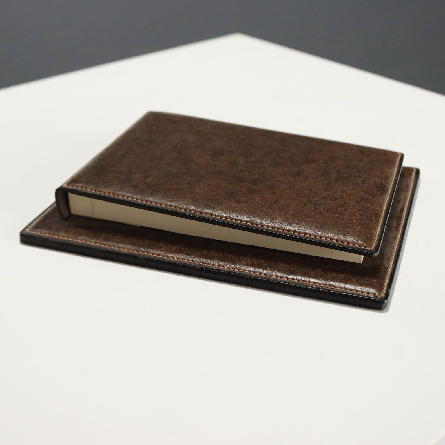 Gucci bureauset Leer Messing Design jaren 1970 1980 photo for sale