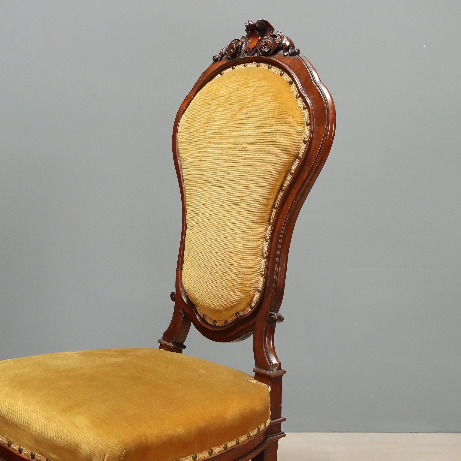 Antique Chairs Umbertino Walnut Carvings Italy XIX Century photo Furniture