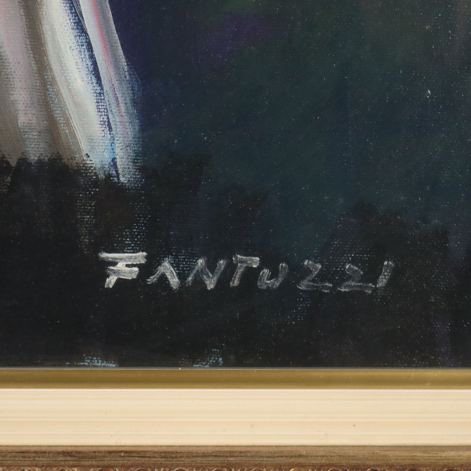 Eigentijds schilderij gesigneerd Eliano Fantuzzi Landschap XX Eeuw photo vinterior