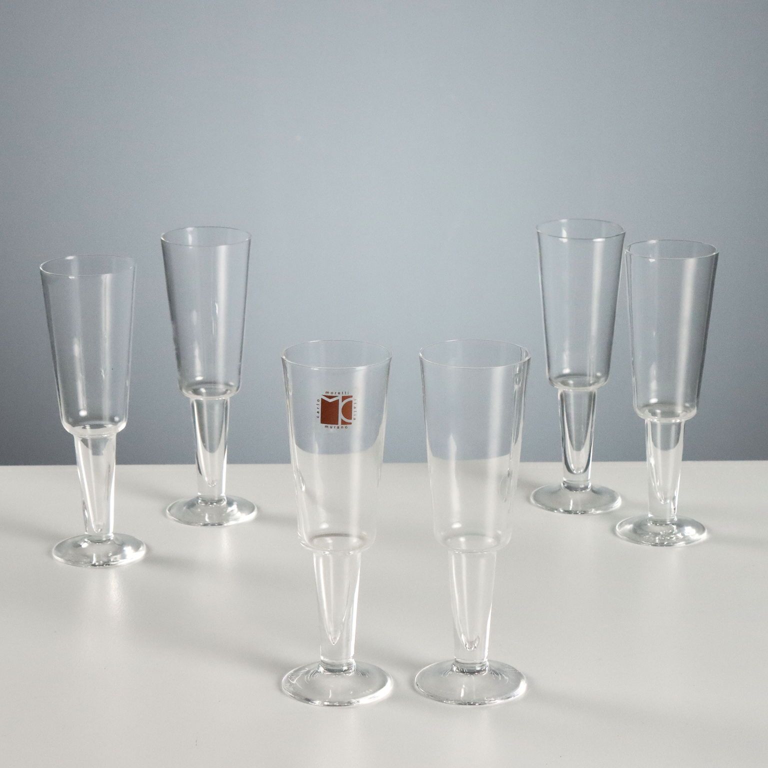 Six verres en verre de Murano Carlo Moretti