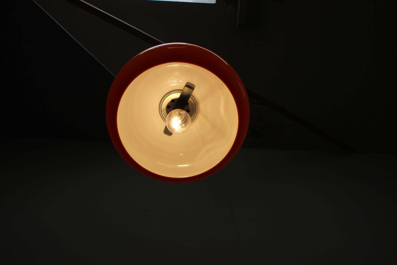 photo furniture Harvey Guzzini Orange Space Age Pendant Lamp, Italy, 1970s