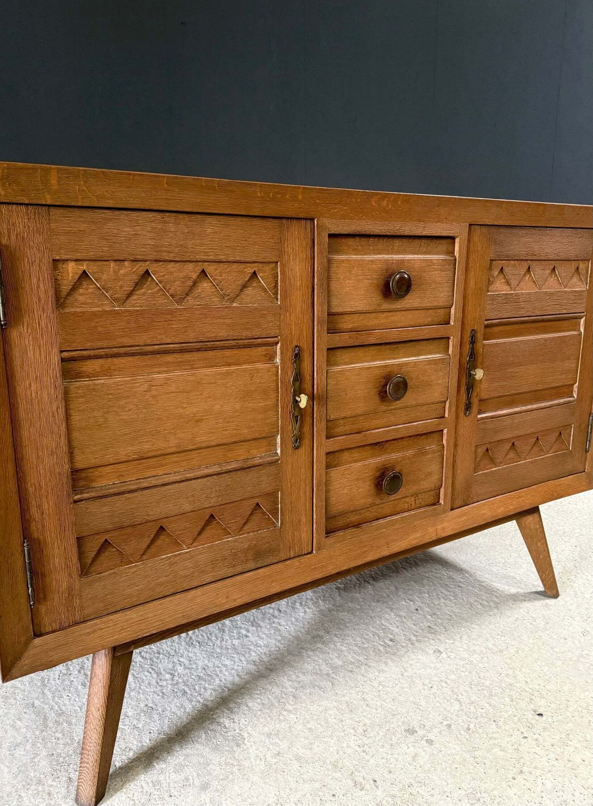 photo buy Reconstruction Modernist Design Oak Cabinet, France 1940's