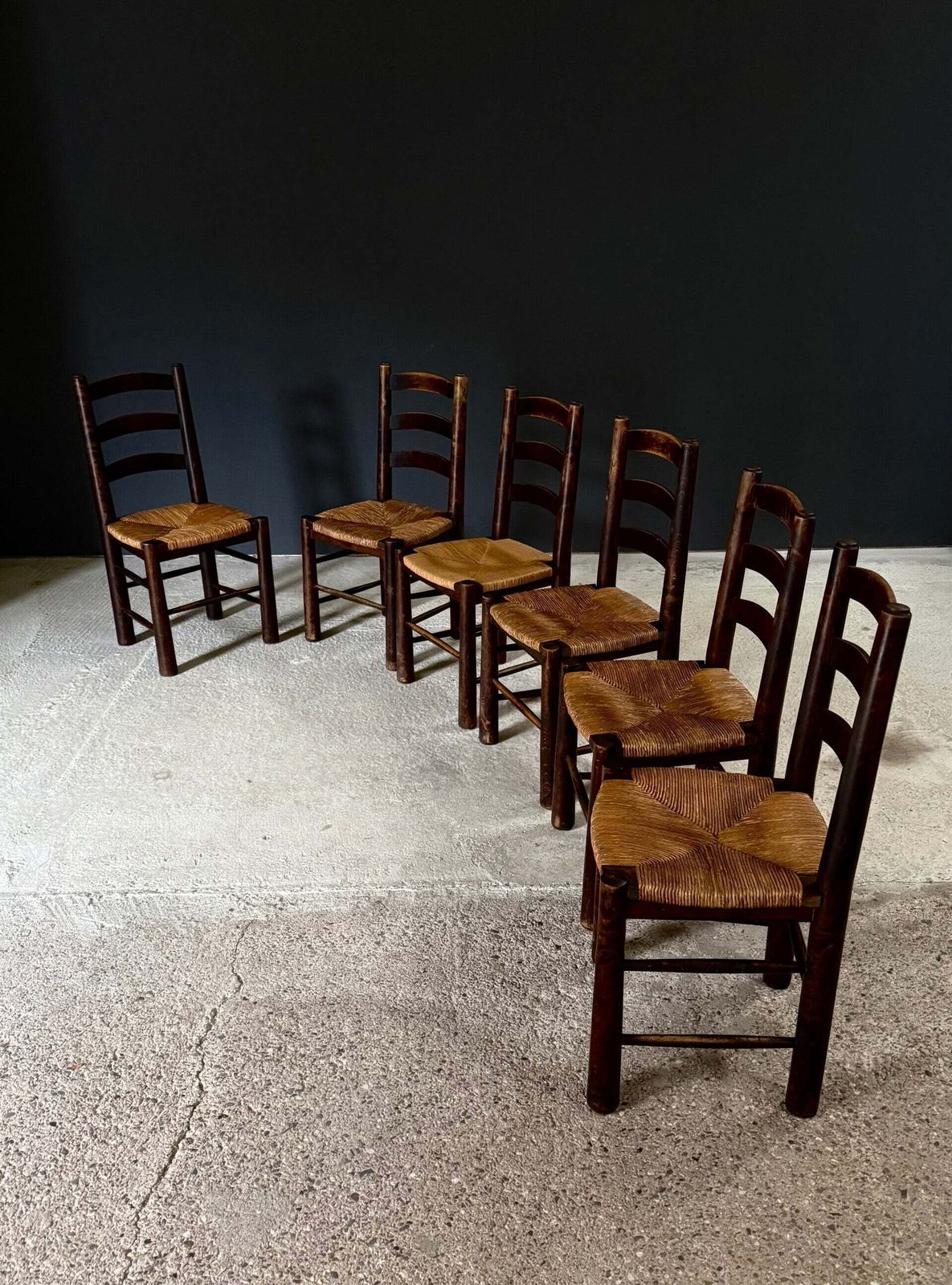 Franse Provinciale Design Eetkamerstoelen van Georges Robert, Frankrijk jaren 1940 photo buy