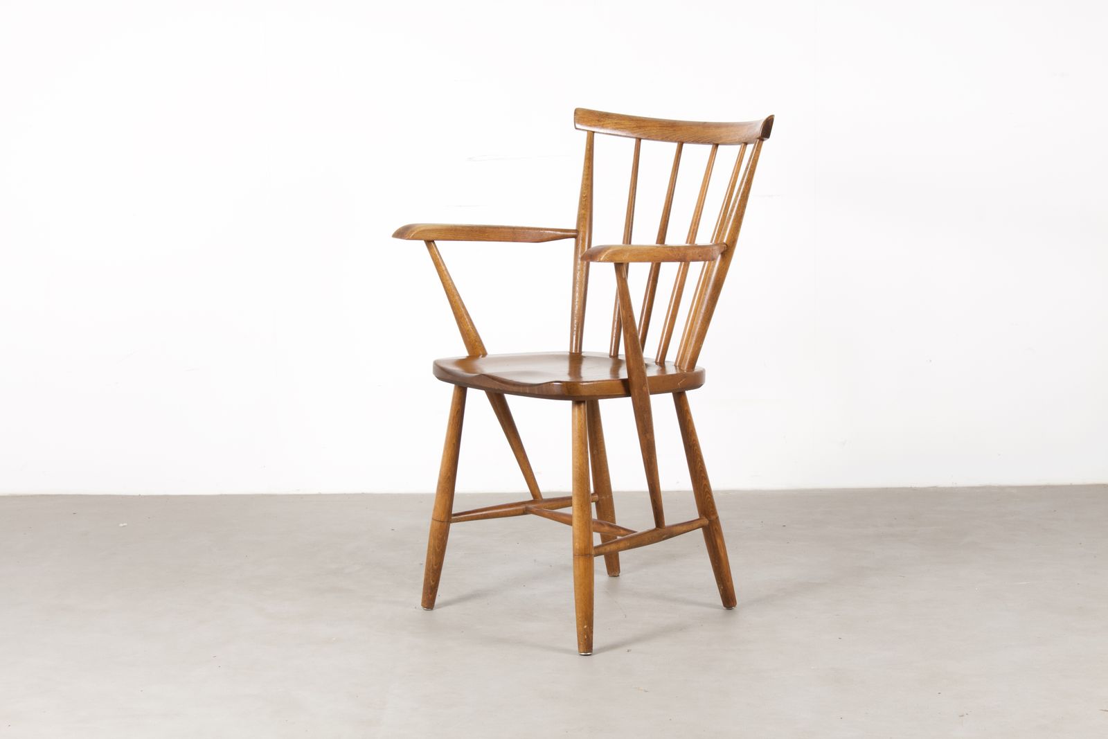 Vintage Mid Century Dutch Teak Spindle Back Side Chair By Pastoe, Netherlands 1960s photo buy