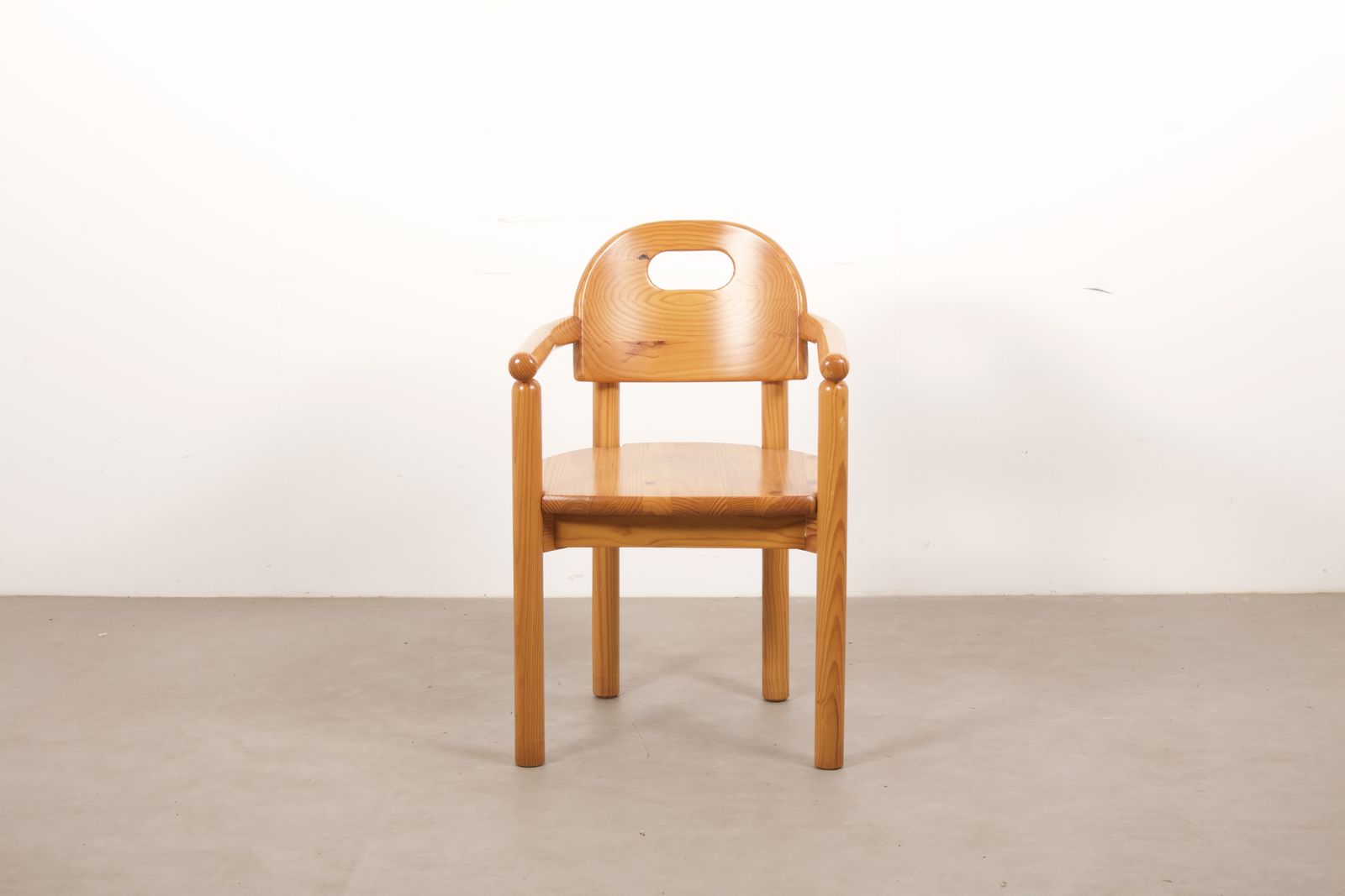 Vintage 1970s Solid Pine Chair With Arms In The Manner Of Rainer Daumiller Made In Germany photo buy