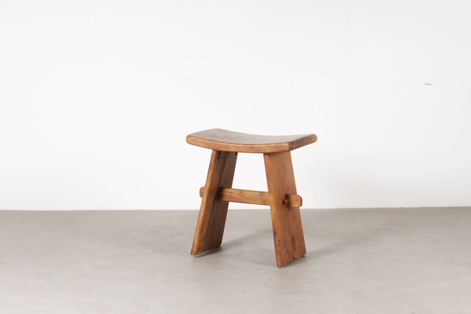 Tree Cycled Emi Mid Century Modern Vernacular Wooden Stool photo vintage