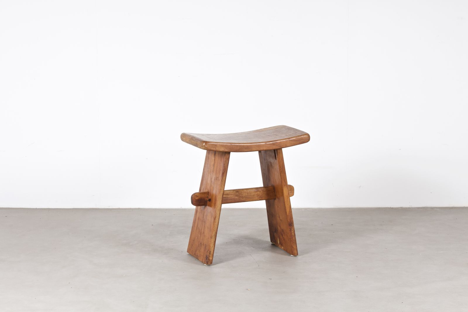 Tree Cycled Emi Mid Century Modern Vernacular Wooden Stool