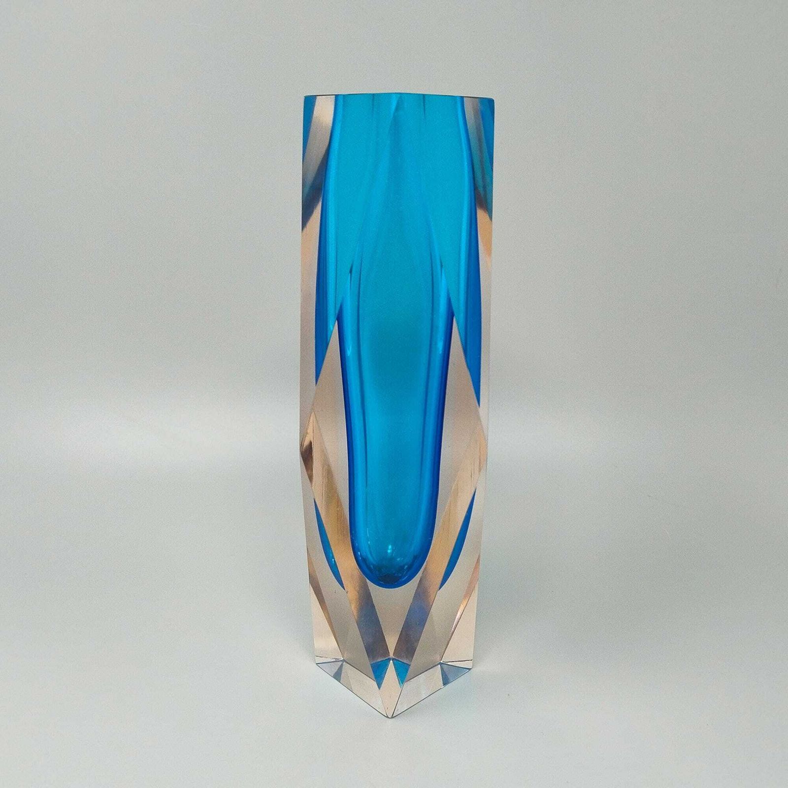 Vase en verre de Murano Flavio Poli pour Seguso, années 1960, grand modèle - Mid Century, pièce de collection italienne