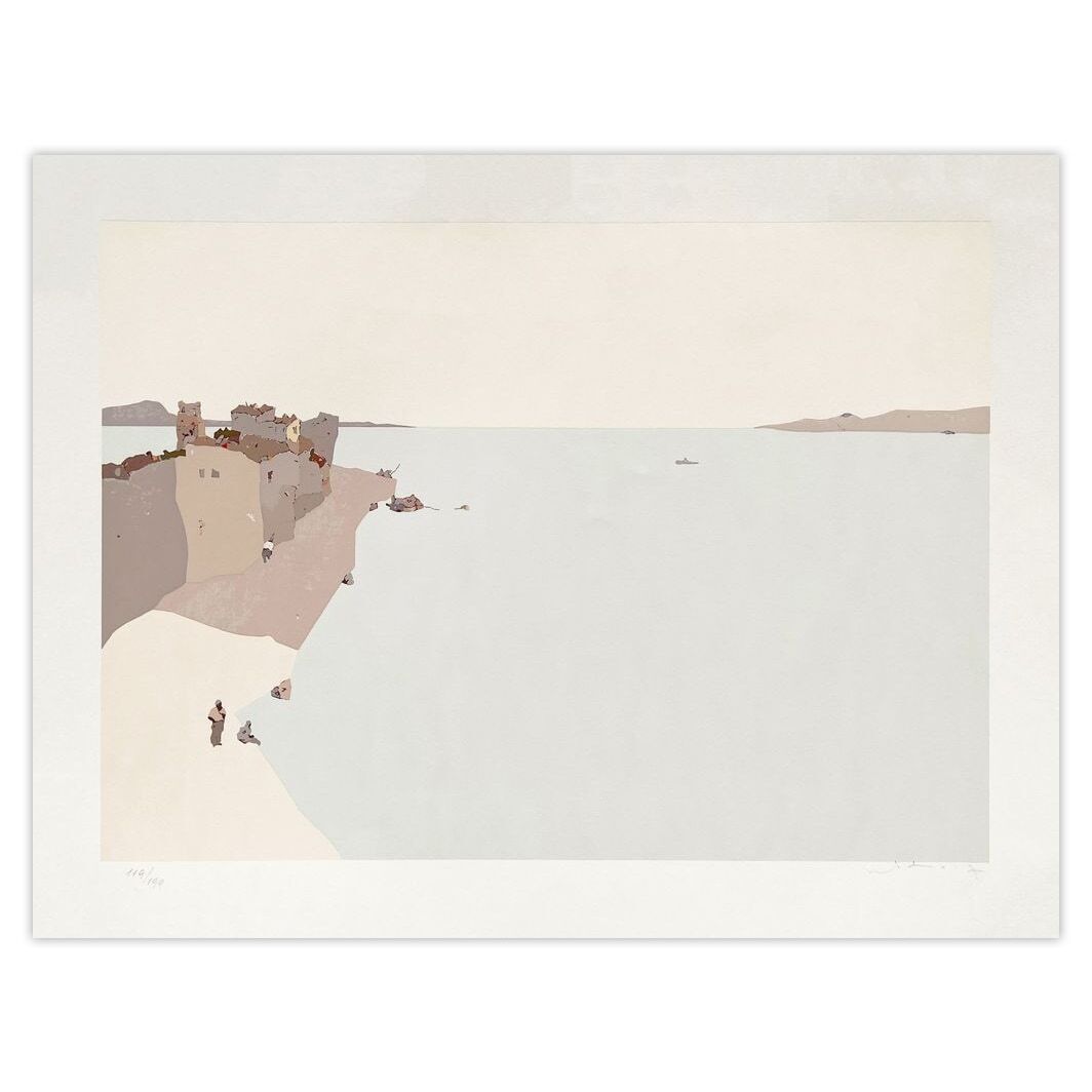 Bruno Widmann, sérigraphie signée Pueblo De Pescadores, 1985