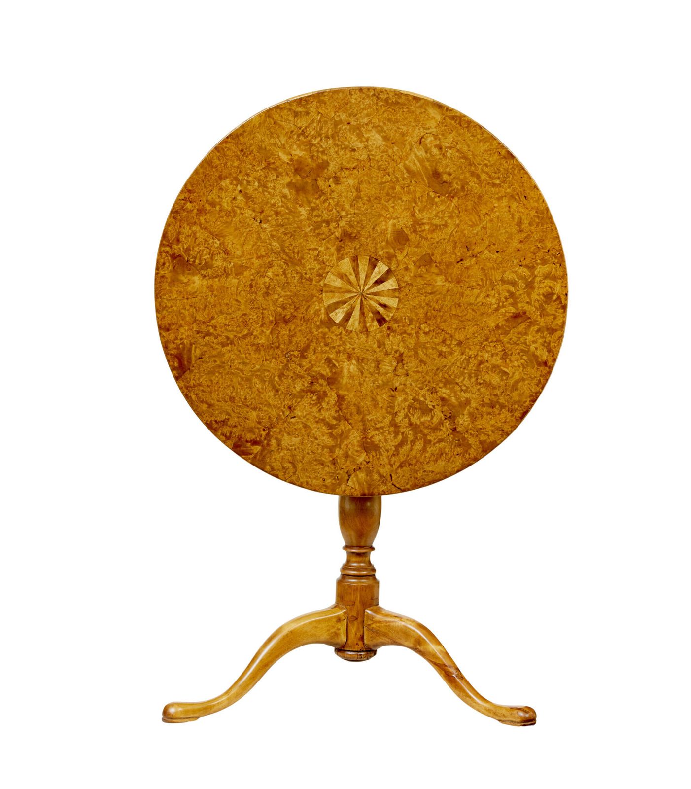 Swedish Mid 19th Century Inlaid Burr Birch Occasional Table photo Furniture